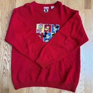 Disney Red Sweater with Character Print